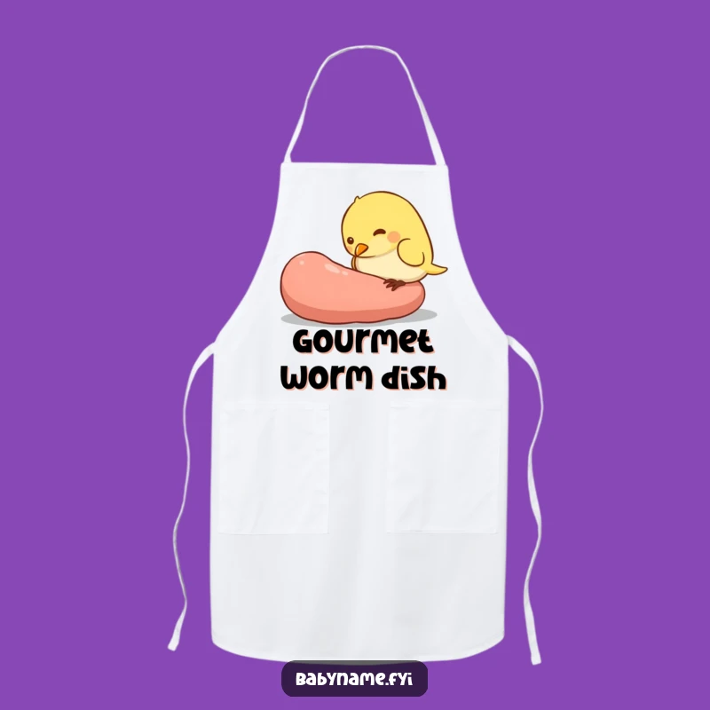 Funny Baby Bird Apron, Giant Worm Feast for Kitchen Fun