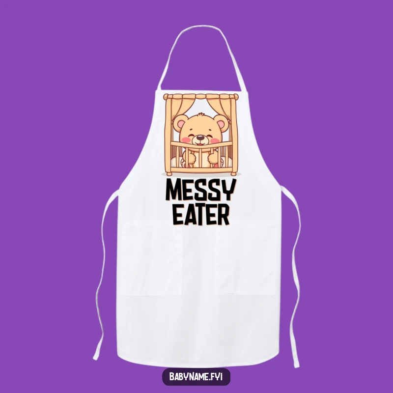 Funny Giggling Teddy Bear Crib Apron - Kitchen Humor for Parents Gift