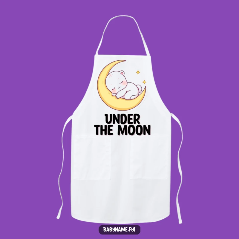 Funny Sleepy Animal Apron, Moon Dreamer Design for Kitchen Calm