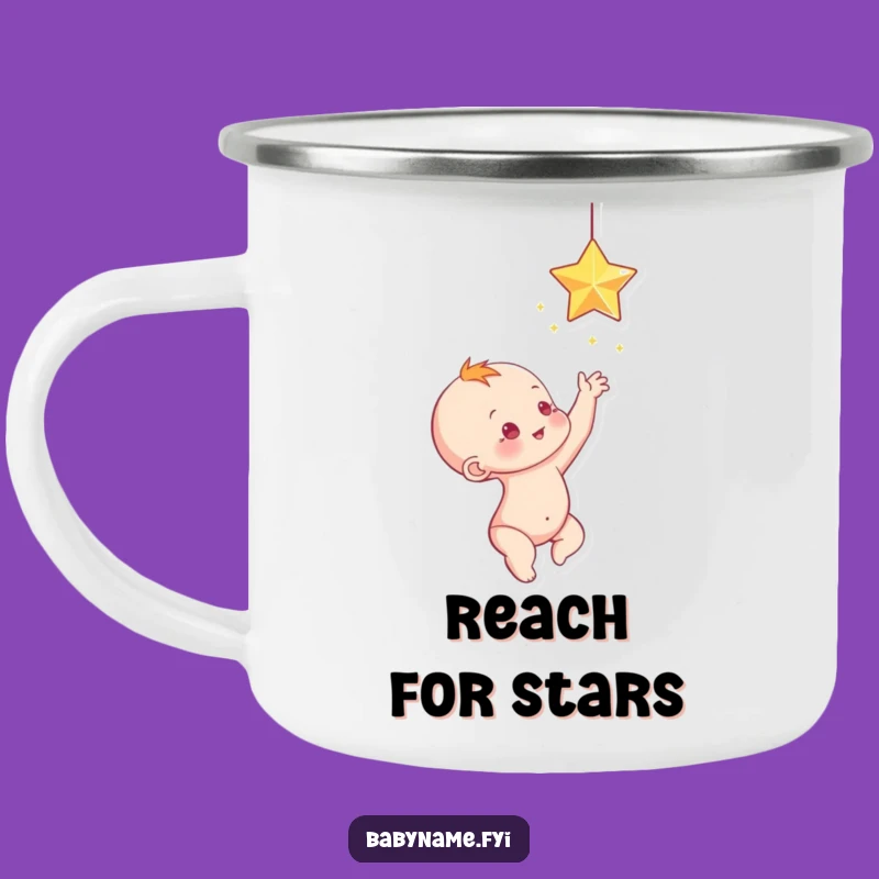 Adventure Funny Baby Star Reach Camping Mug: Reach New Heights
