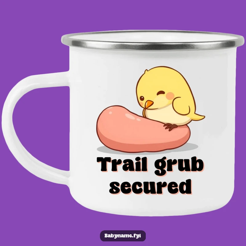 Funny Baby Bird Camping Mug, Giant Worm Hunter for Outdoor Meals