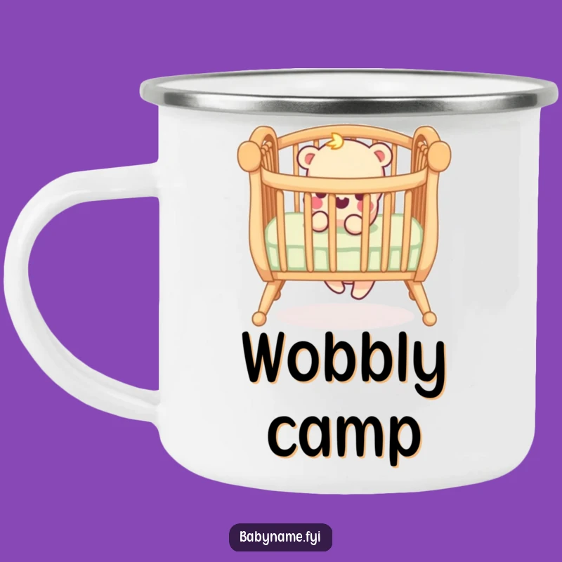 Funny Crib Railing Camping Mug - Durable & Humorous Companion for Parent Adventures