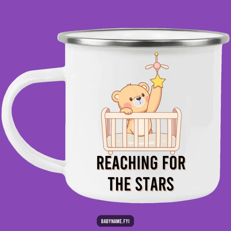 Funny Teddy Bear Crib Mobile Camping Mug - Adventure-Ready Baby Gift