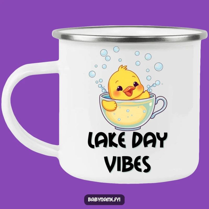 Funny Rubber Ducky Camping Mug: Durable Cup with Frantic Duck in Teacup, Gift