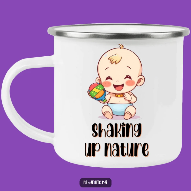 Funny Baby Rattle Camping Mug – Adventure with Joyful Vibes