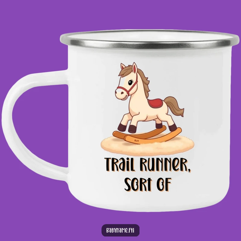 Funny Rocking Horse Enamel Mug - Rugged Tiny Legs Gallop Camp Mug, Unique Gift