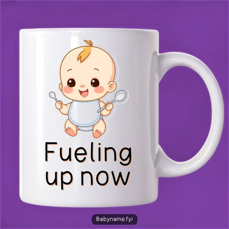 Funny Baby Foodie Mug: Bibbed Spoon Holder, Perfect Gift for Little Eaters