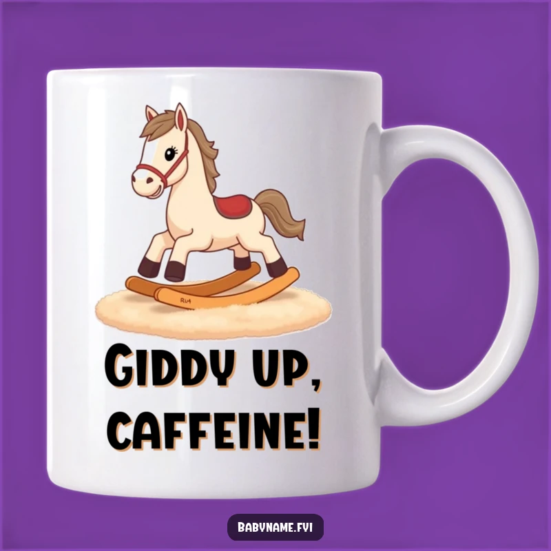 Funny Rocking Horse Gallop Mug - Hilarious Tiny Legs Design, Perfect Gift