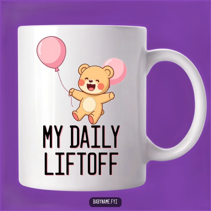 Funny Teddy Bear Balloon Mug: Joyful Ascent - Whimsical Gift!