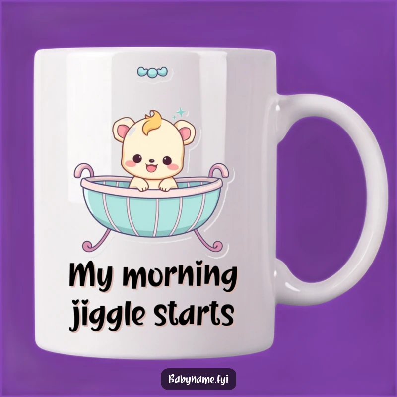 Funny Baby Animal Bouncing in Cradle Mug: Adorable & Hilarious Gift Idea