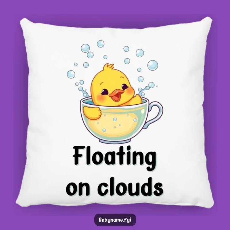 Funny Rubber Ducky Pillow: Cozy Cushion with Frantic Duck in Teacup, Novelty Gift