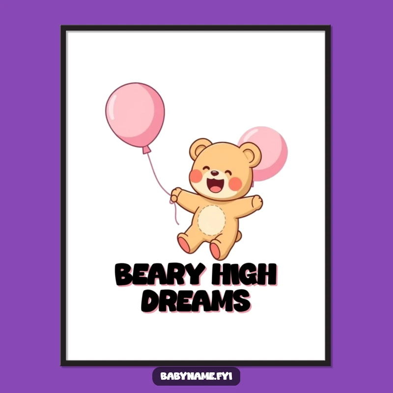 Funny Digital Art: Teddy Bear's Joyful Ascent - Instant Funny Gift!