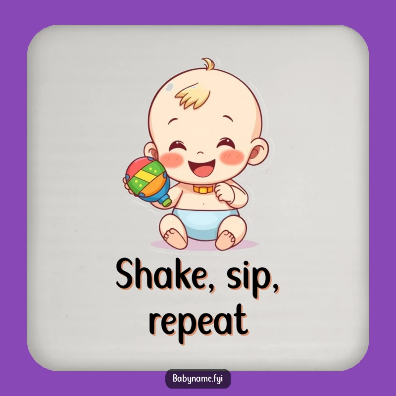 Funny Baby Rattle Coaster – Protect Surfaces with Joyful Charm