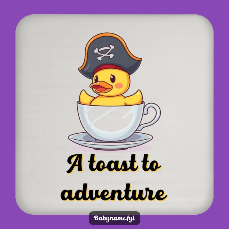 Funny Coaster: Pirate Duck's Teacup Dock - Protect Your Surface!