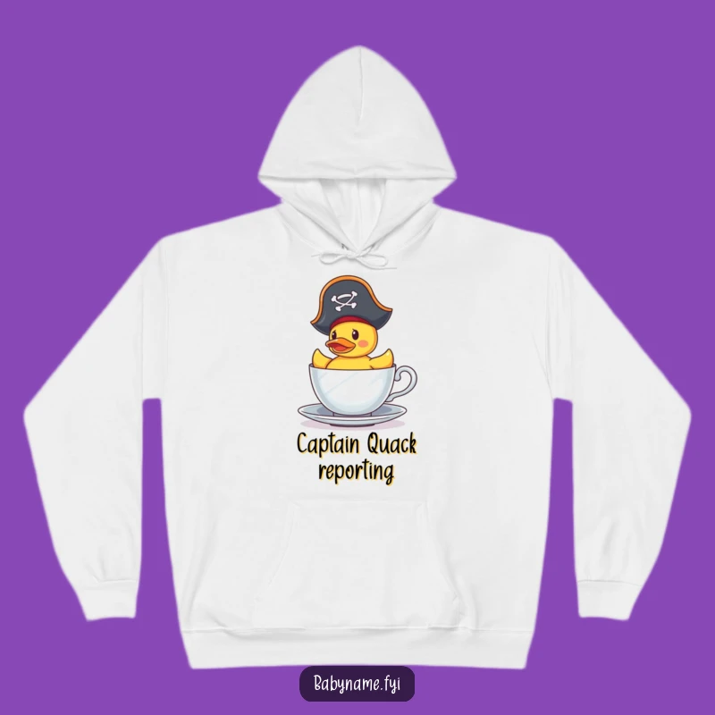 Funny Pirate Duck Hoodie: Cozy Captain - Warm Nautical Humor!