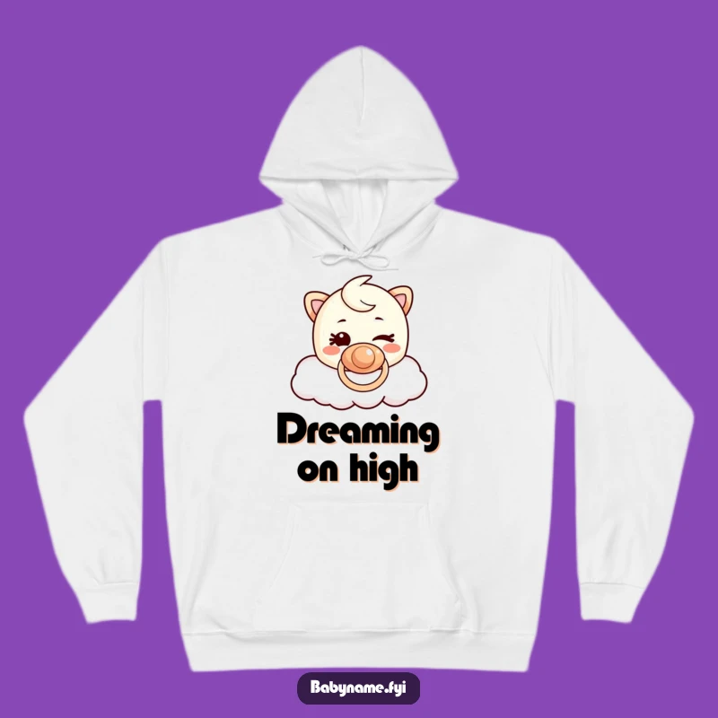 Funny Pacifier Cloud Hoodie: Cozy Mischievous Winking Character, Warm Humorous Gift!
