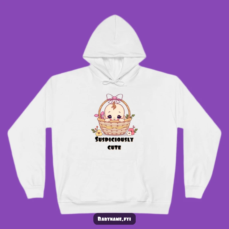 Funny Curious Baby Gift Basket Hoodie - Cozy Up with Playful Surprise Humor