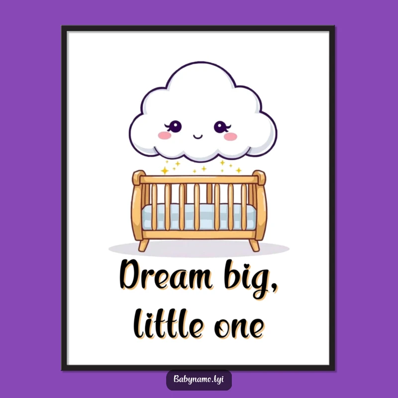Free Printable Cloud Wall Art: Funny Baby Sparkle Downloadable Nursery Decor