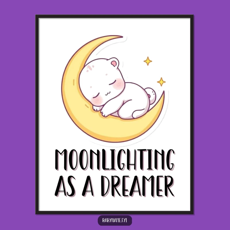 Free Printable Wall Art: Sleepy Moon Baby, Downloadable Decor, DIY Gift
