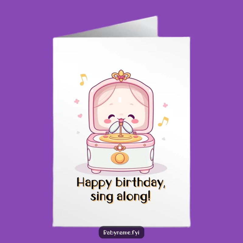 Free Printable Birthday Card: Merry Music Box - Funny Lullaby DIY Gift