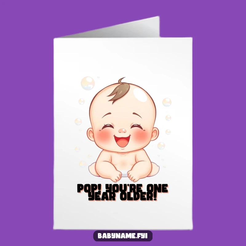 Free Printable Birthday Card: Giggling Baby Bubbles, Funny Downloadable Gift for Joyful Birthdays!