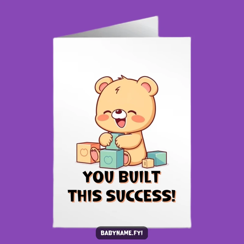 Free Printable Congrats Card: Baby Bear's Play, Downloadable Joyful Gift