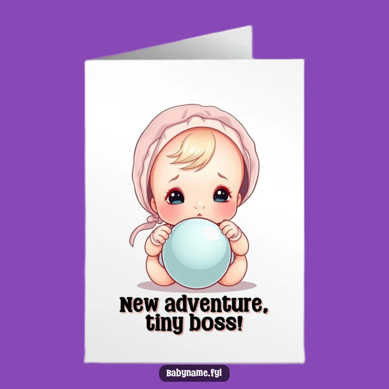 Free Printable Funny Baby Bonnet Card: Cheeky Peek Congratulations Downloadable Gift