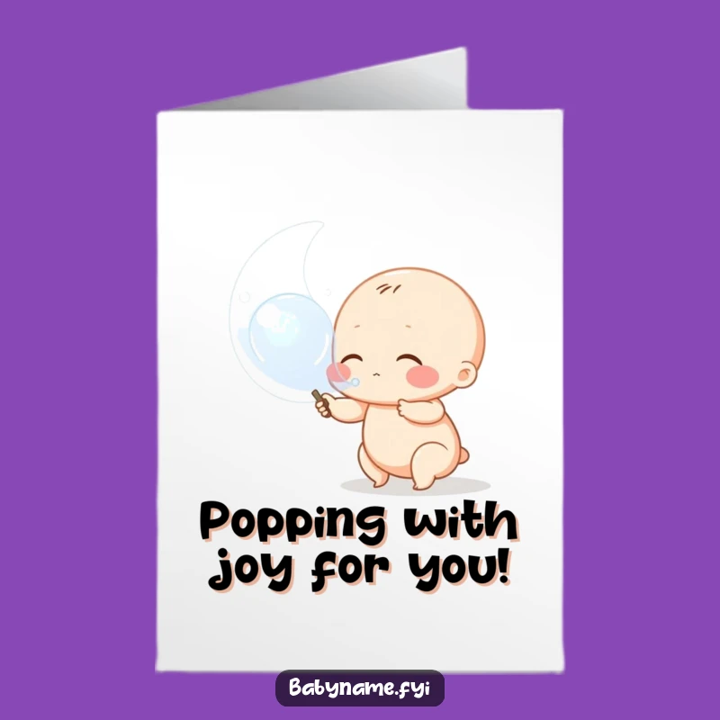 Free Printable Congrats Card: Chubby Baby Bubble Blow Hilarious Downloadable Greeting