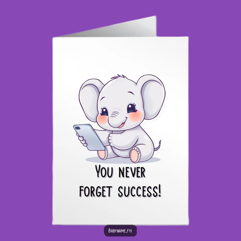 Free Printable Congrats Card: Happy Elephant, Reaching New Heights, Downloadable Gift
