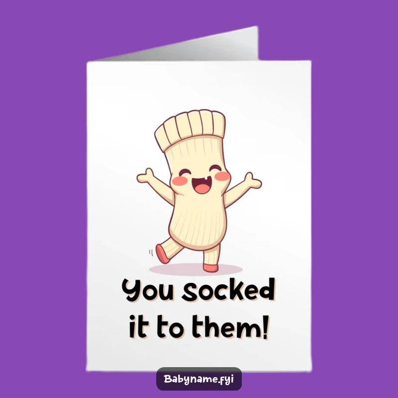 Free Printable Congrats Card: Silly Sock Dance - Funny DIY Celebration