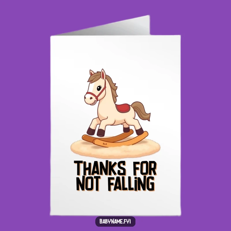 Free Printable Thank You Card: Rocking Horse Effort, Funny Downloadable Appreciation Gift