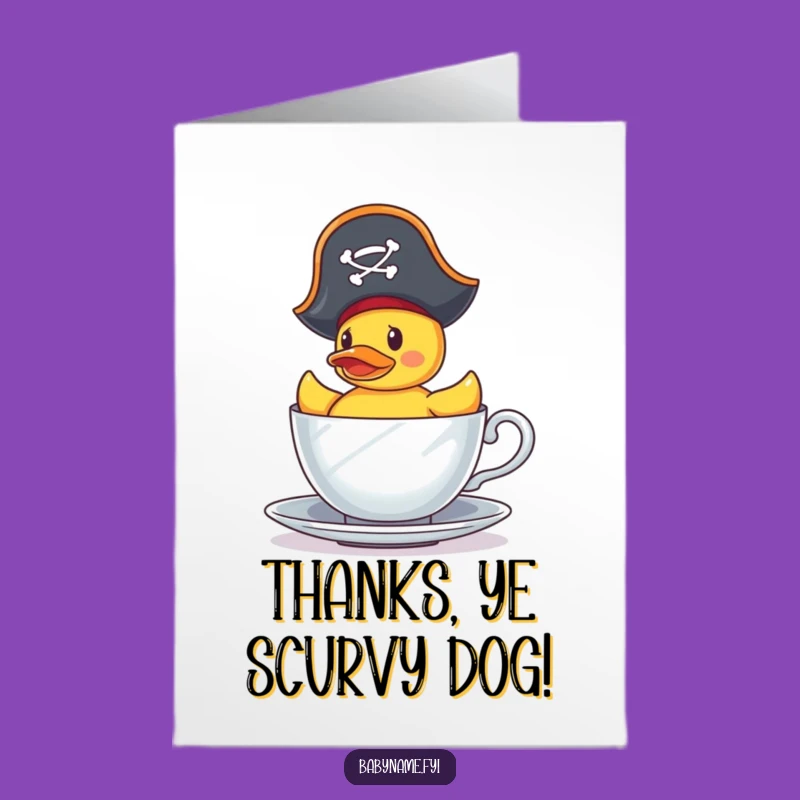 Free Printable Thank You Card: Pirate Duck, Funny DIY Downloadable