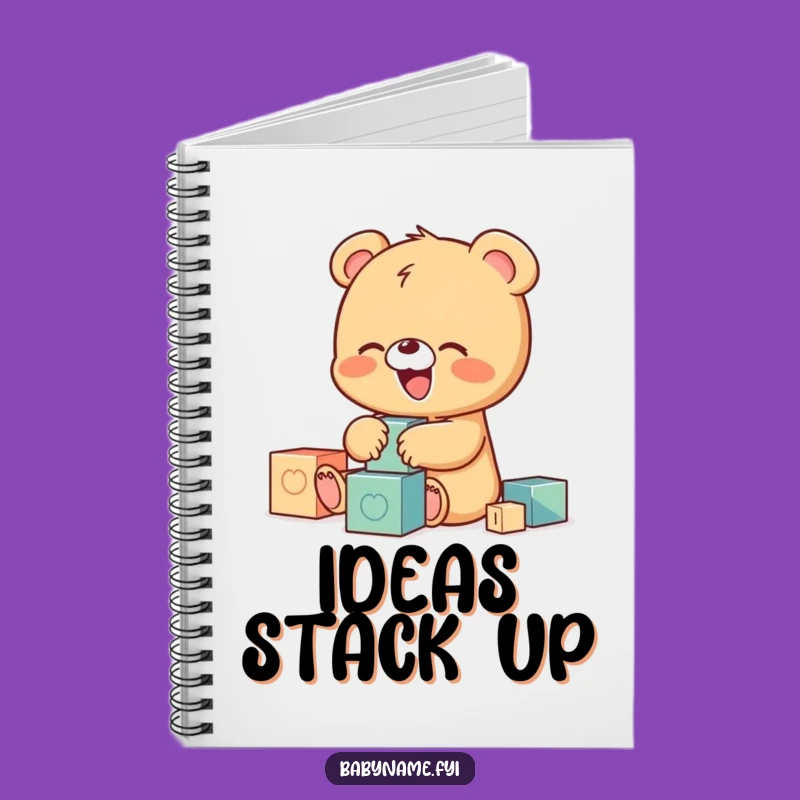 Funny Baby Bear Notebook, Giggling Cub Blocks Journal for Ideas