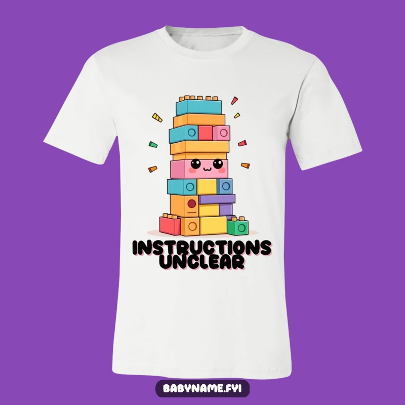 Funny Confused Blocks T-Shirt - Hilarious Self-Building Tee, Great Gift
