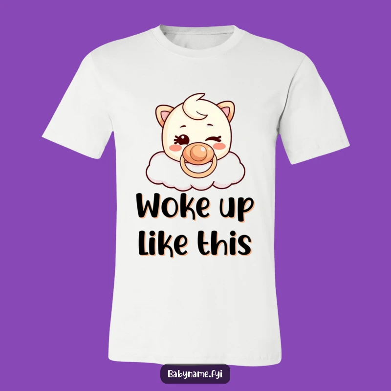 Funny Pacifier Cloud T-Shirt: Mischievous Winking Character, Trendy Humorous Gift!