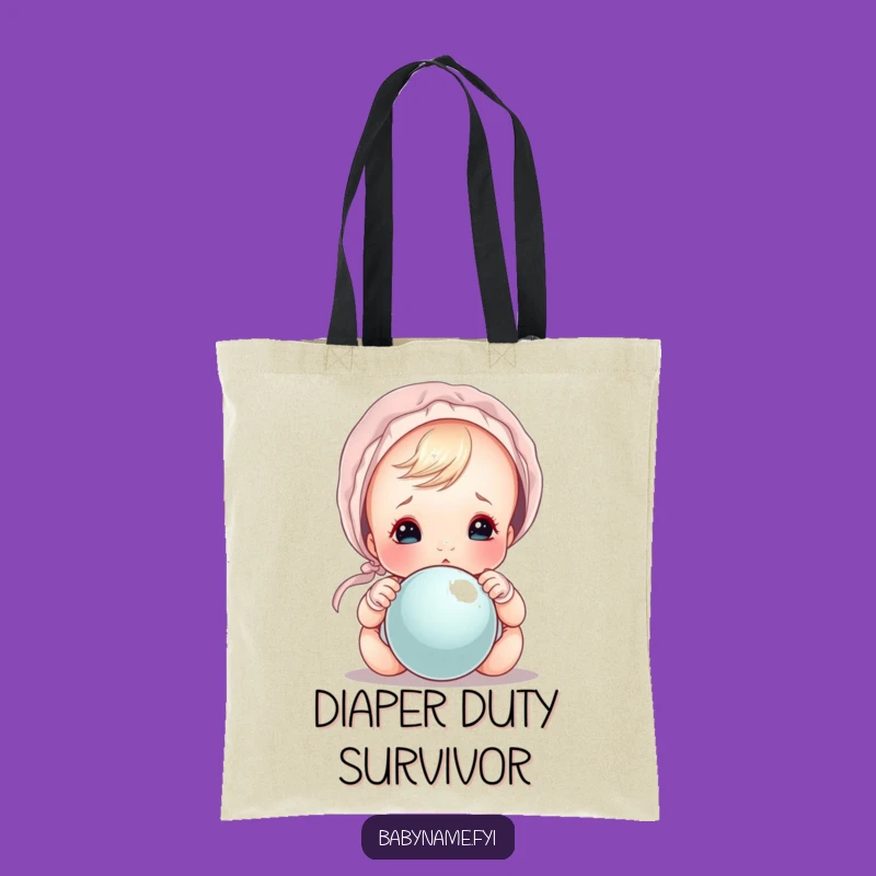Funny Baby Bonnet Peek Tote Bag: Carry Your Laughs in Style