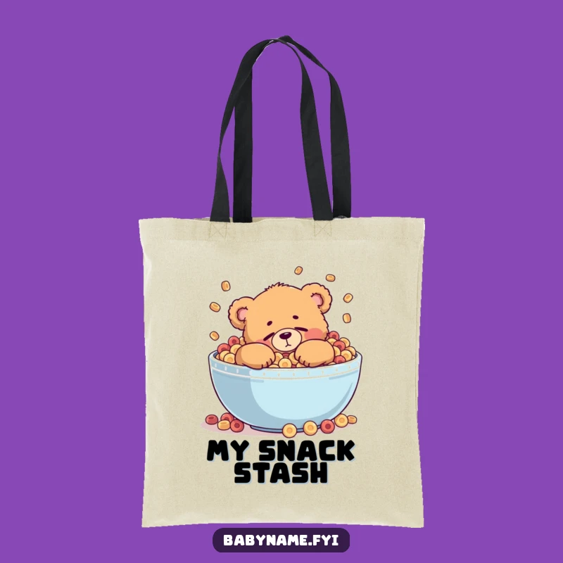 Funny Cereal Bear Tote Bag: Carry Your Essentials with a Teddy Bear in a Bowl, Gift
